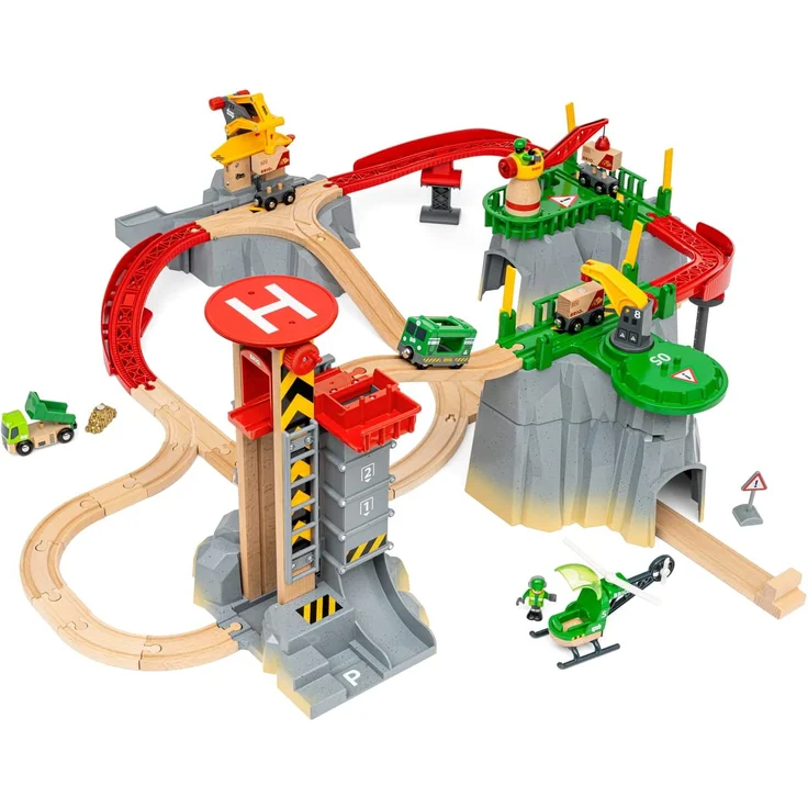 BRIO World 36010 Gebirgs-Frachten Set Deluxe - Riesiger Eisenbahn-Spaß auf mehreren Ebenen mit zwei Kränen, Frachtverlad - Preisvergleich – Bild 2