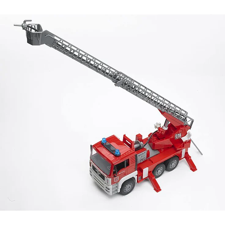 Bruder 02771 'MAN TGA Feuerwehr' Spielzeugauto, mit Drehleiter, Wasserpumpe und Light and Sound Module, inkl. Batterie, 47,0 × 17,5 × 24,2 cm, ab 4 Jahren – Bild 6
