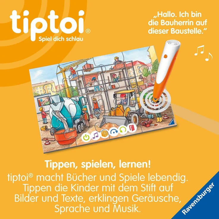 Ravensburger tiptoi 00137 'Puzzle für kleine Entdecker - Baustelle', ab 3 Jahren, 2x12 Teile, für 1 Spieler – Bild 5