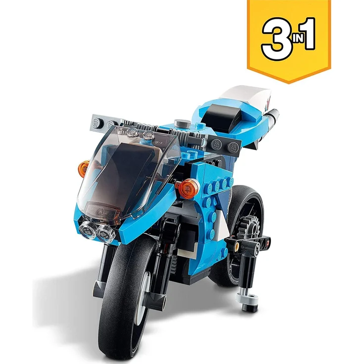 LEGO Creator 3-in-1 31114 'Geländemotorrad', 236 Teile, ab 8 Jahren, 3 Baumöglichkeiten, modernes Motorrad, klassische Straßenmaschine, futuristisches Hoverbike – Bild 3