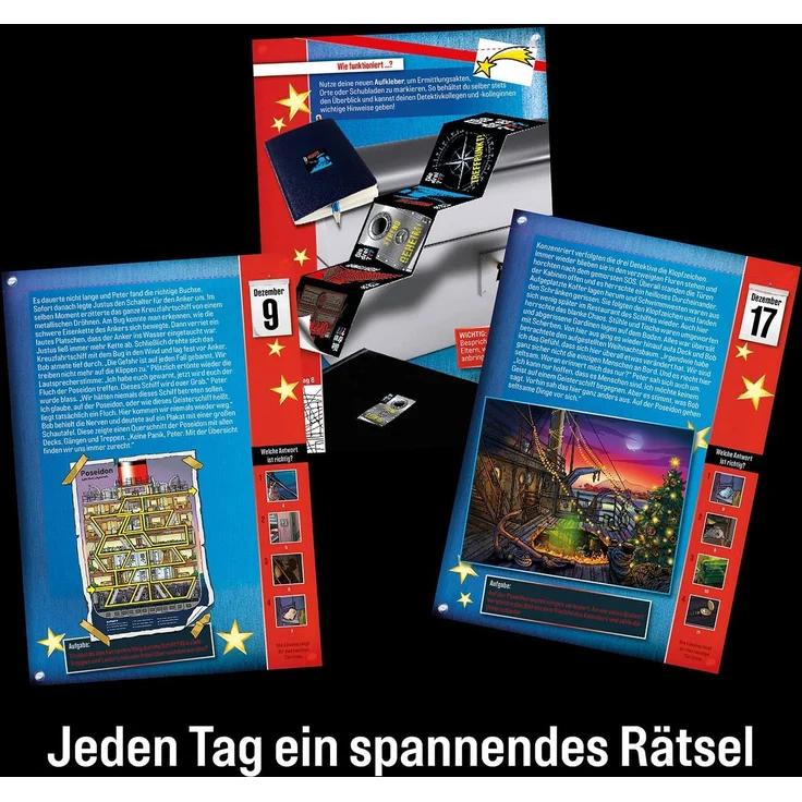 Kosmos 'Die drei ??? Adventskalender (2022)', ab 8 Jahren, mit spannender Krimi-Geschichte zum Knobeln – Bild 4