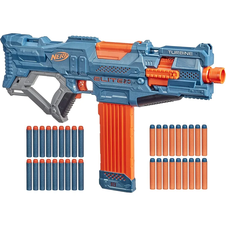 Nerf 'Elite 2.0 Turbine CS 18' Blaster, ab 8 Jahren, Reichweite 27 m, individuell erweiterbar, motorisiert – Bild 1
