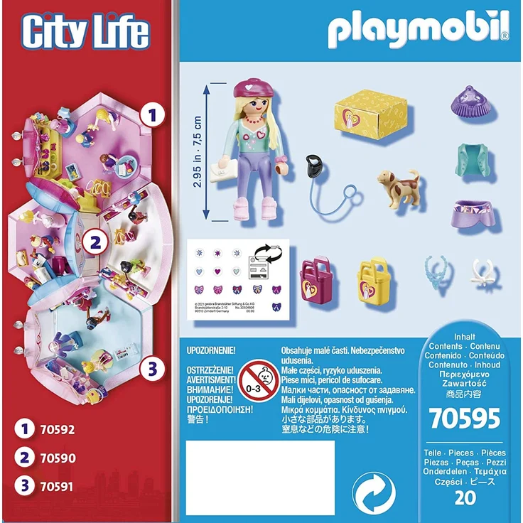 Playmobil City Life 70595 'Fashion Girl mit Hund', 20 Teile, ab 5 Jahren – Bild 4