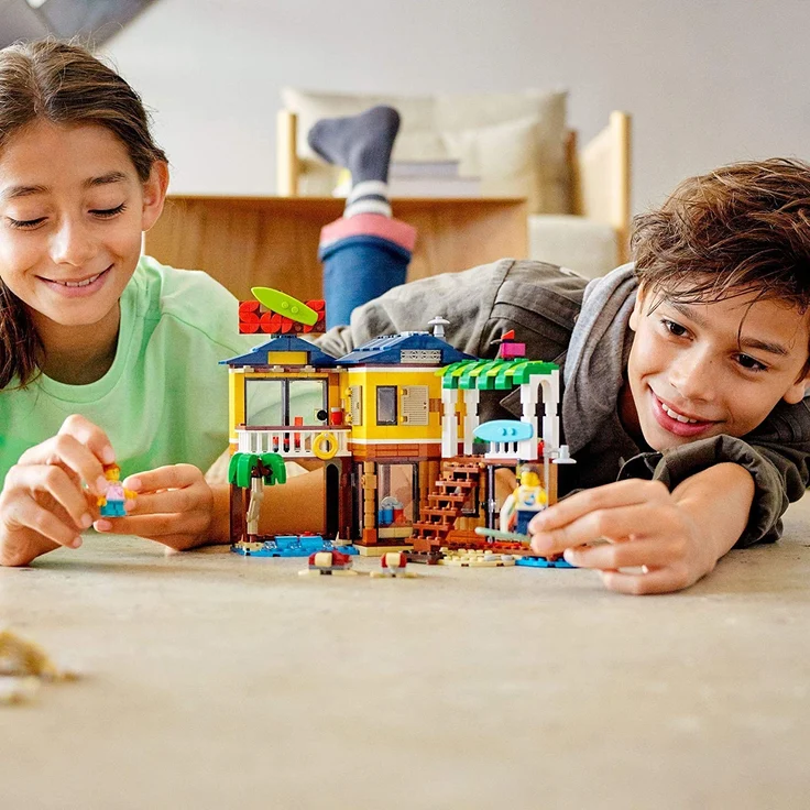 LEGO Creator 3-in-1 31118 'Surfer-Strandhaus', 564 Teile, ab 8 Jahren, drei Baumöglichkeiten, Surfer-Hütte, Leuchtturm und Poolhaus – Bild 7