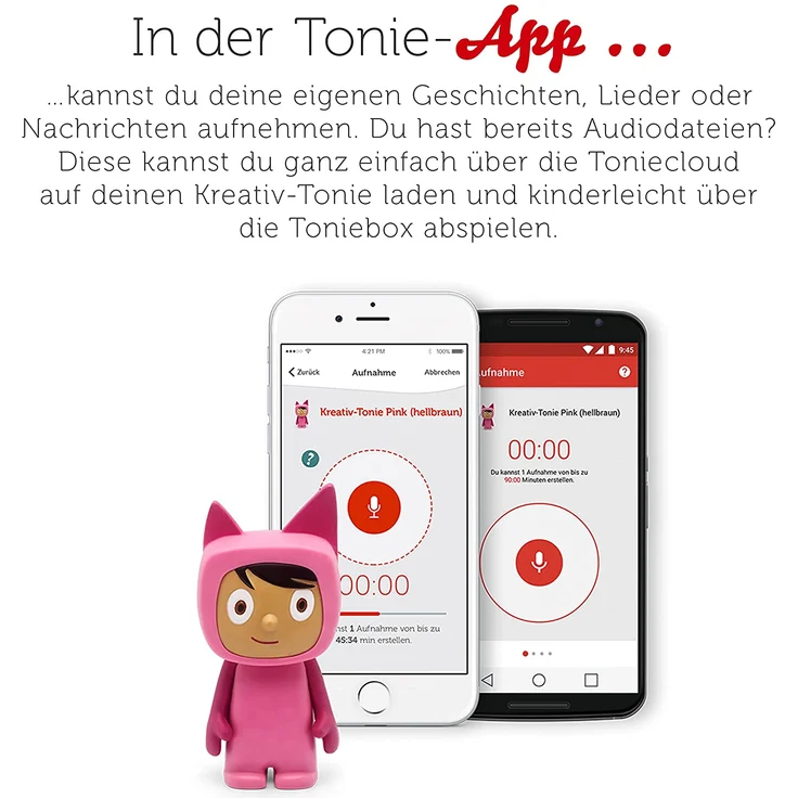 Tonies 'Kreativ-Tonie Pink (Hellbraun)', Hörfigur mit 90 Minuten Speicherkapazität für deine Musik, Geschichten, Hörbücher und eigene Audiodateien, ab 3 Jahren – Bild 5