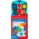 Faber-Castell 'Farbkasten Connector türkis', 12 Farben + Deckweiß, Deckel und Farbpalette in einem