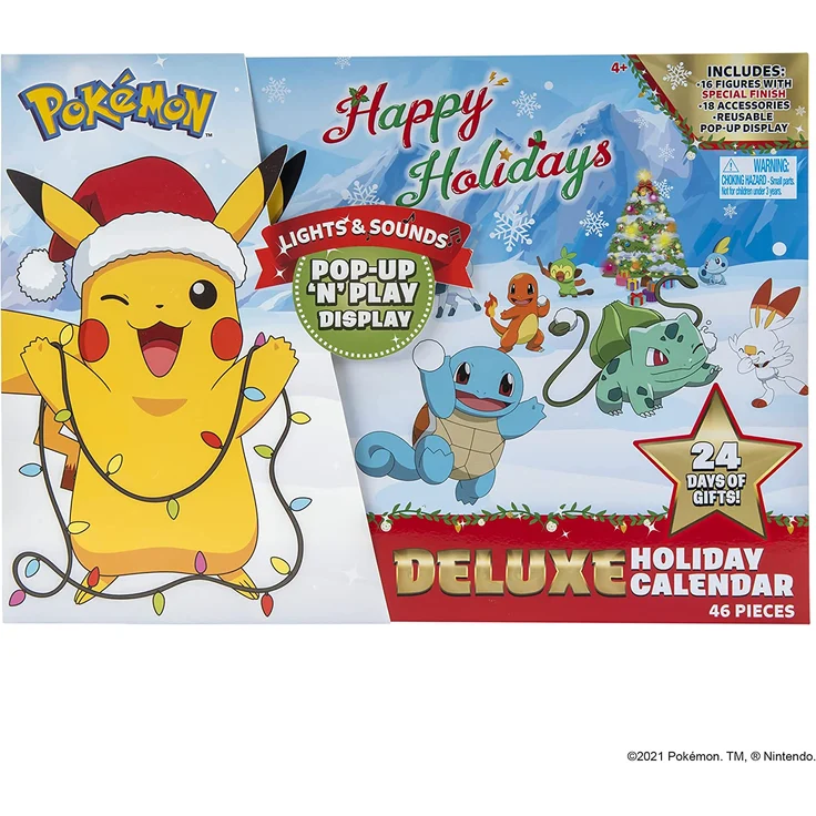 Pokemon Deluxe Adventskalender Holiday 2021 Calendar Feiertagskalender 24 Türen / 46 Teile – Bild 1