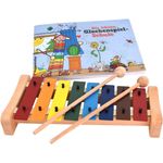 Das bunte Glockenspiel-Set von Voggenreiter Glockenspiel C-Dur mit Holzschlägel und Glockenspielschule (8 metallische Klangplatten, diatonisch), bunt