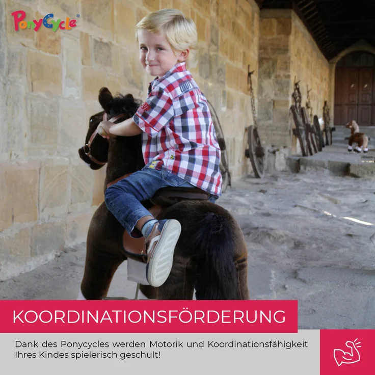 Ponycycle Mister Ed" Pferd Braun small Schaukelpferd auf Rollen mit Sound (U-Serie Modell 2022)" – Bild 13