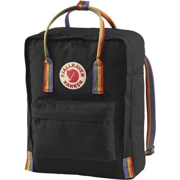Fjällräven KANKEN black rainbow pattern