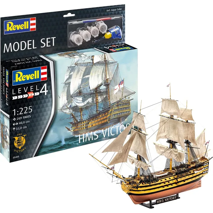 Revell Modellbausatz Model Set HMS Victory inkl. Basis-Zubehör 1:225