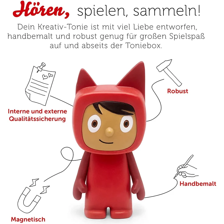 Tonies 'Kreativ-Tonie Rot (Hellbraun)', Hörfigur mit 90 Minuten Speicherkapazität für deine Musik, Geschichten, Hörbücher und eigene Audiodateien, ab 3 Jahren – Bild 4