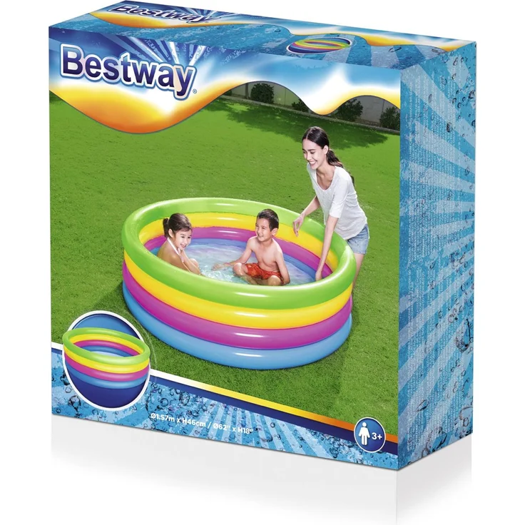 Bestway 'Planschbecken' 157 x 46 cm, ab 3 Jahren, 522 Liter Wasserkapazität, mit 4 gleichen Luftringen – Bild 2