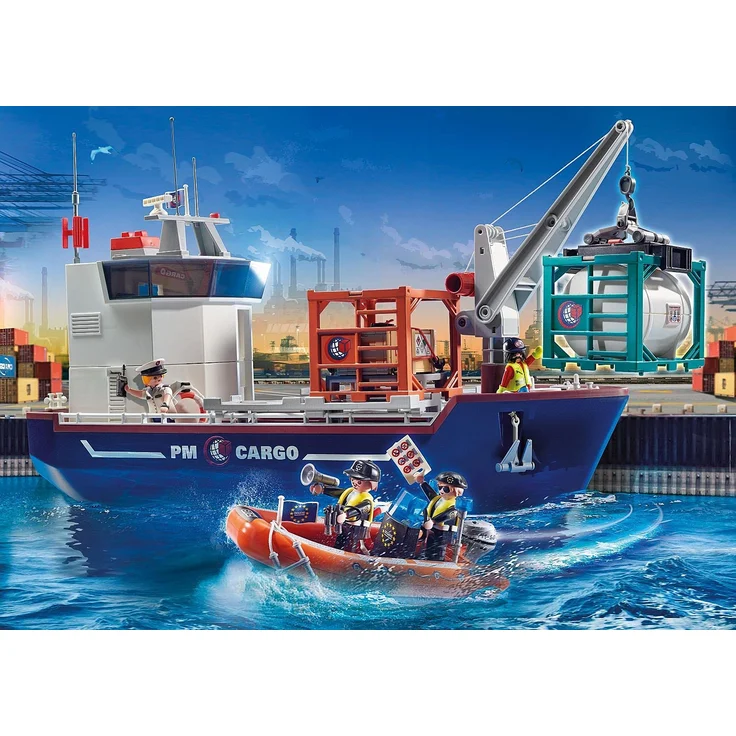 Playmobil City Action 70769 'Großes Containerschiff mit Zollboot', 135 Teile, ab 4 Jahren – Bild 6