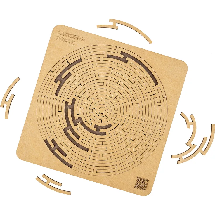 ESC WELT Labyrinth Puzzle - Geduldspiel für Erwachsene & Kinder - Kniffliges Smart Game Holzpuzzle - Montessori Jigsaw Knobelspiel - Ideal für Outdoor und als Reisespielzeug - Escape Room spiel Kinder