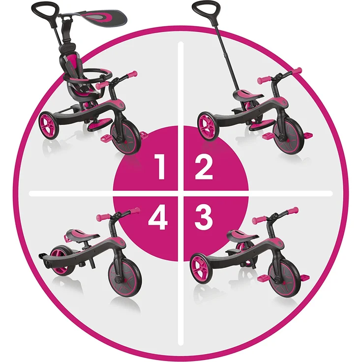 Globber 'Explorer Trike 4 in 1', Dreirad, ab 15 Monaten, fuchsia pink – Bild 5