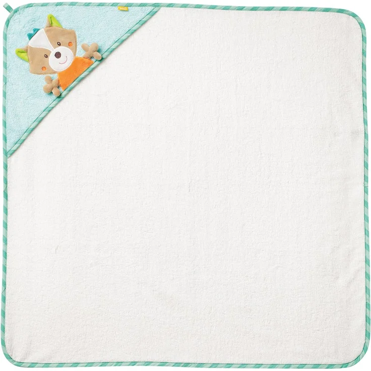 Fehn 'Sleeping Forest' Kapuzenbadetuch Fuchs weiß/blau – Bild 2