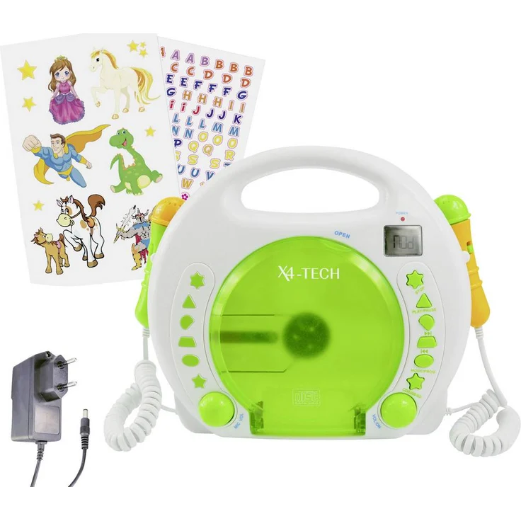 X4 TECH 'Bobby Joey' Karaoke Kinder CD-Player inkl. 2 Mikrofonen zum Mitsingen, USB-Anschluss und SD-Kartensteckplatz – Bild 1