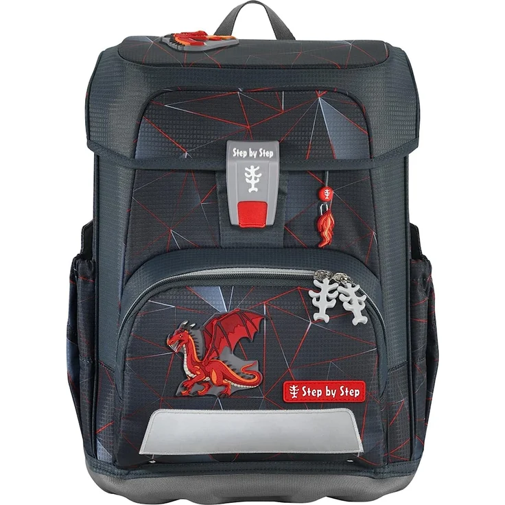 Step by Step Cloud 'Dragon Drako', Schulranzen-Set, 5-teilig, 19 Liter, schwarz-grau – Bild 2