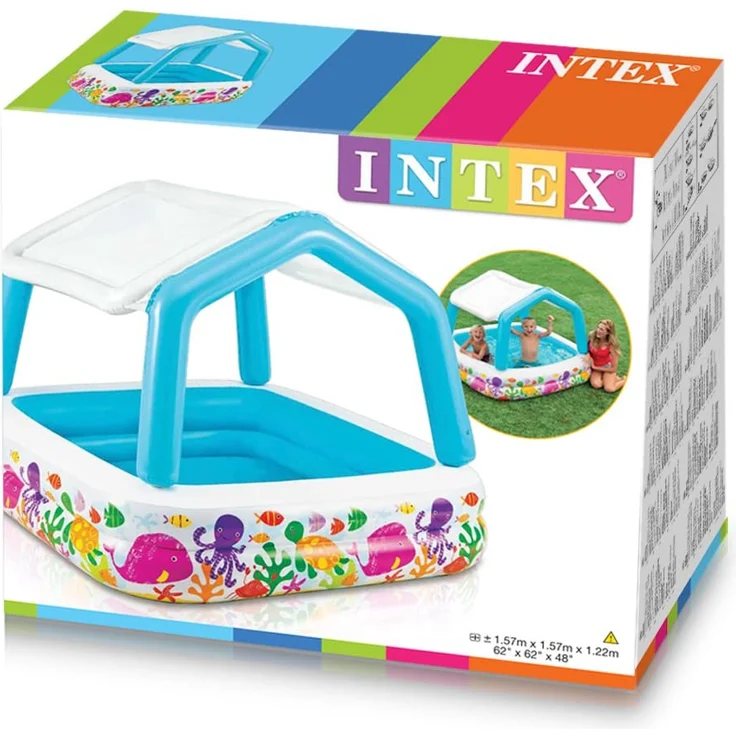 Intex 'Deluxe Pool Sun Shade', 157 x 157 x 122 cm, ab 2 Jahren, inkl. abnehmbaren Sonnenschutz – Bild 4