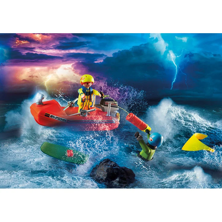 Playmobil City Action 70144 'Seenot: Kitesurfer-Rettung mit Boot', 30 Teile, ab 4 Jahren – Bild 4