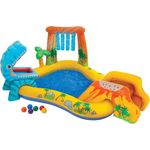 Intex Planschbecken 'Dinosaurier Playcenter', 249 x 191 x 109 cm, ab 3 Jahren, inkl. Rutsche, Palmenwasserfall und Spielelement mit 6 Kugeln - Preisvergleich