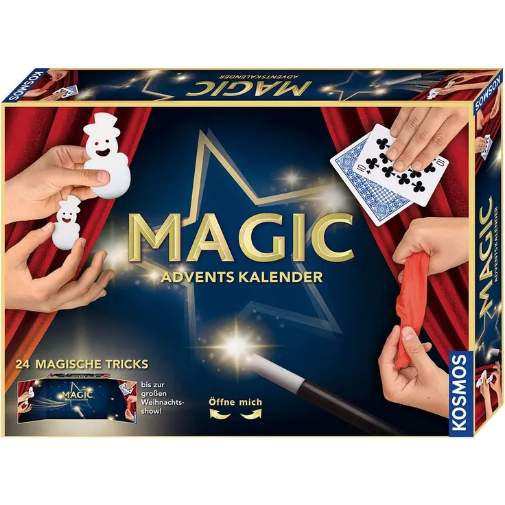 KOSMOS 68106 'Magic Adventskalender', 24 Zauberutensilien für magische Tricks, ab 8 Jahren