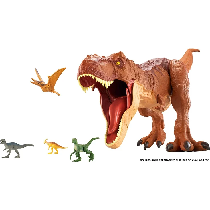 Mattel FMM63 - Jurassic World Dinosaurier Spielzeug Riesendino Tyrannosaurus Rex, riesiger T-Rex Dinosaurier, ca. 90 cm – Bild 4