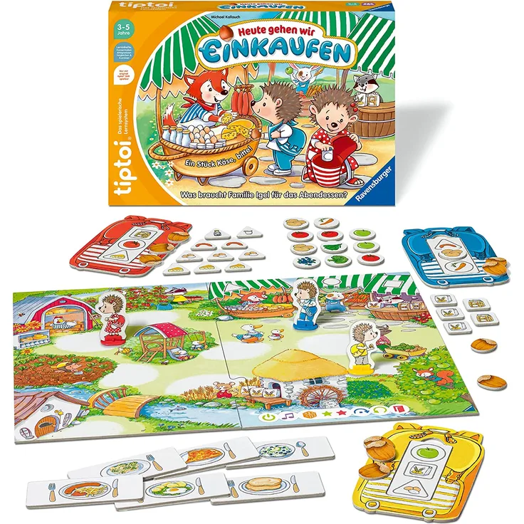 Ravensburger tiptoi Spiel 00119 'Heute gehen wir Einkaufen', Lernspiel für Kinder ab 3 Jahren