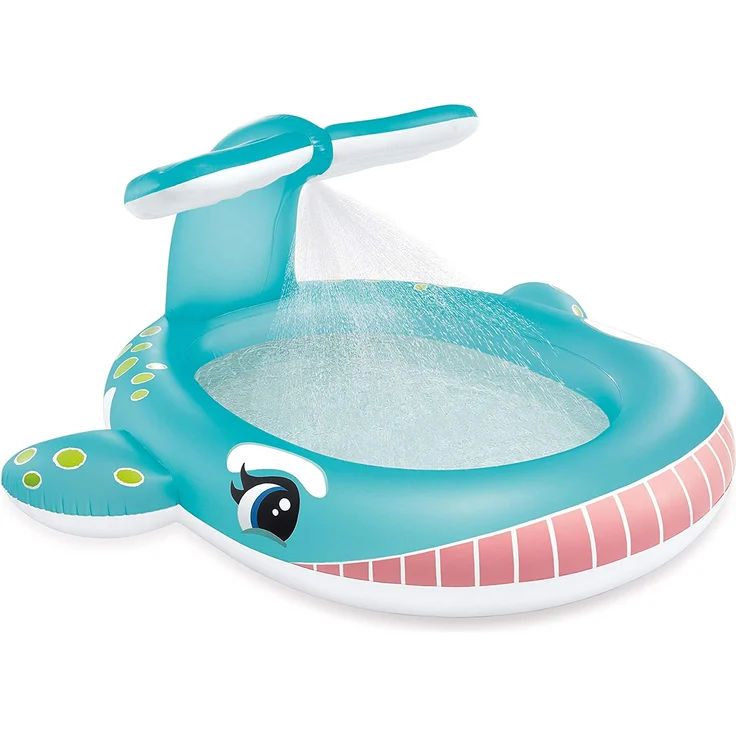 Intex 'Spray Pool Whale' Planschbecken, 201 x 196 x 91 cm, ab 2 Jahren, inkl. Wasserspritze und Sprühfunktion – Bild 1