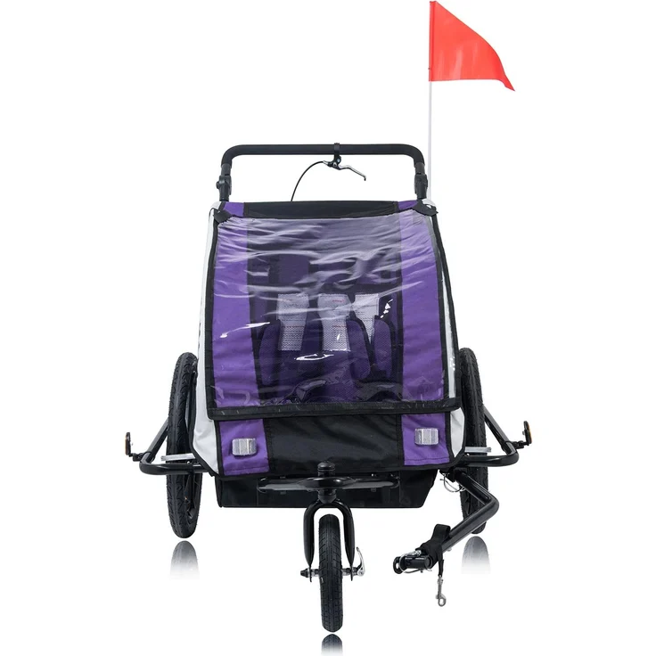 SAMAX 'Jogger 2in1' Fahrradanhänger Lila/Black, 2-Sitzer – Bild 3