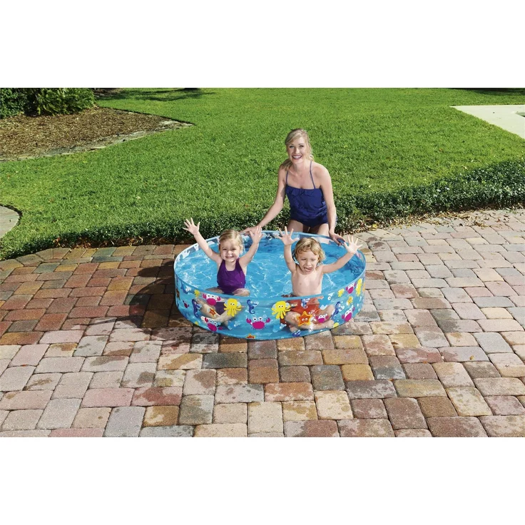 Bestway 'Fill'N Fun Planschbecken "Sparking Sea"', 122 x 25 cm, ab 2 Jahren, kein Aufblasen notwendig – Bild 4