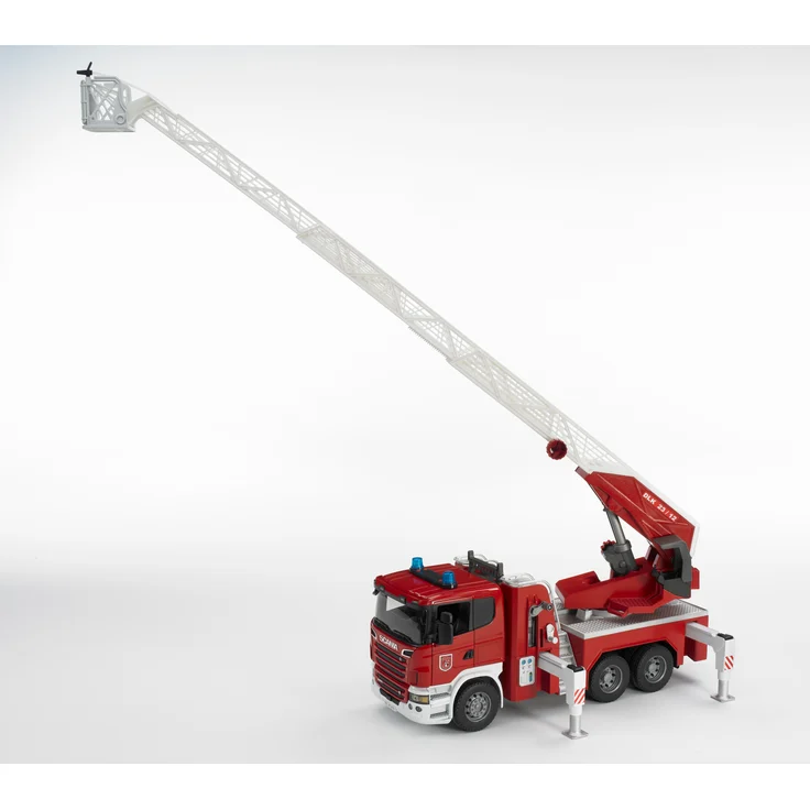 Bruder 03590 'Scania R-Serie Feuerwehrleiterwagen mit Wasserpumpe und Light & Sound Modul', Maßstab 1:16, ab 4 Jahren – Bild 6
