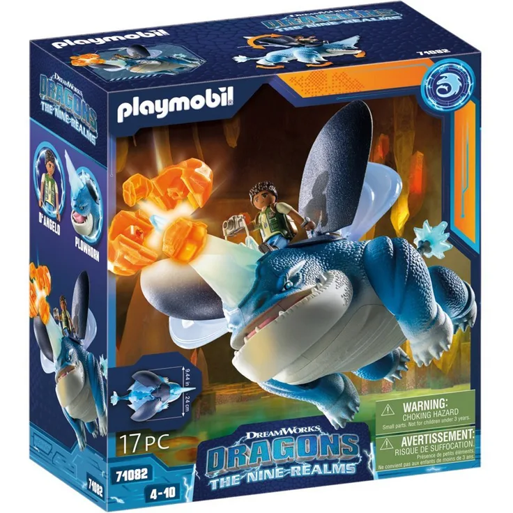 Playmobil Dragons Nine Realms 71082 'Plowhorn & D'Angelo', 17 Teile, ab 4 Jahren