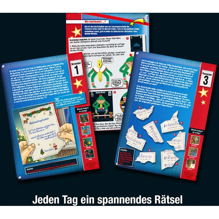 Kosmos 'Die drei ??? Adventskalender' 2020, Spielzeug-Adventskalender für Kinder ab 8 Jahre, löse 24 spannende Rätsel der mysteriösen Spielfiguren, Krimi-Geschichte bis Weihnachten – Bild 4