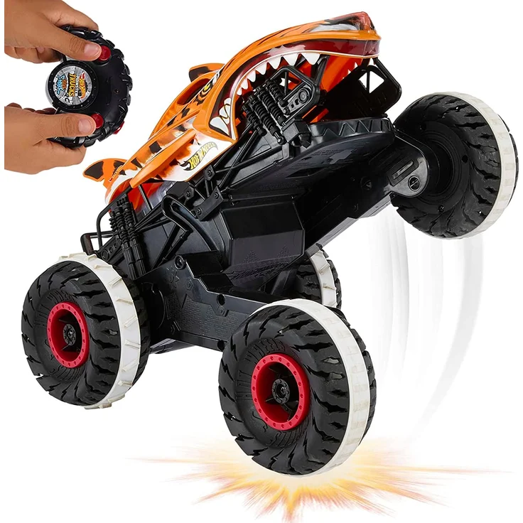 Mattel HGV87 'Hot Wheels R/C MT Tiger Shark', ab 4 Jahren, 1:15, bis zu 9,7 km/h, orange/schwarz – Bild 5
