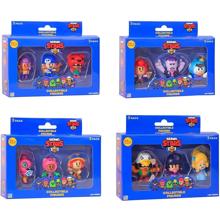 Brawl Stars Figure 3 pack window box S1, 1x Set, zufällige Auswahl