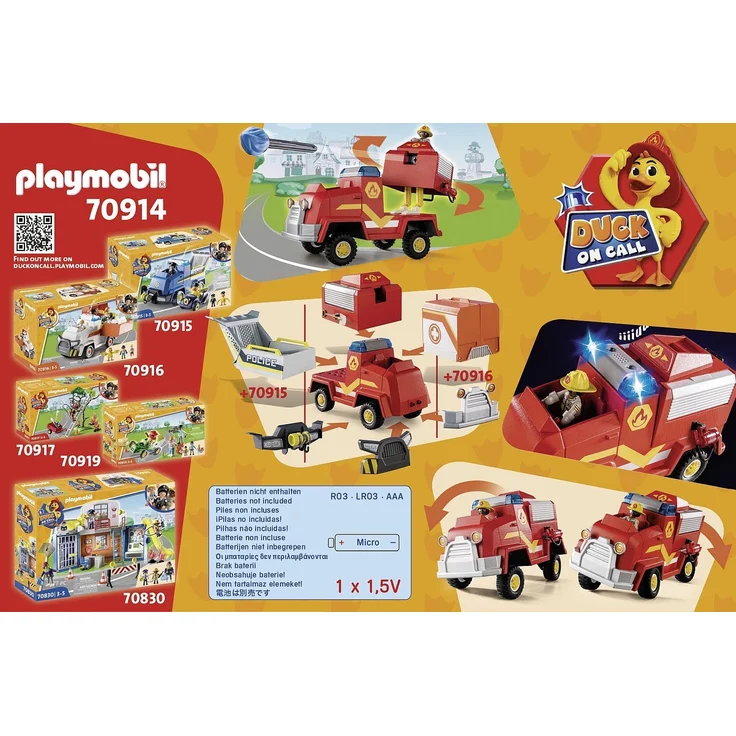 Playmobil DUCK ON CALL 70914 'Feuerwehr Einsatzfahrzeug', 32 Teile, ab 3 Jahren – Bild 3
