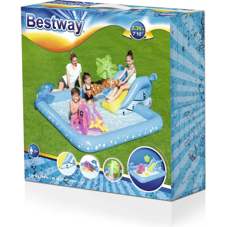 Bestway 'Wasserspielcenter "Aquarium"' 239 x 206 x 86 cm, ab 2 Jahren, inkl. Rutsche und Wasser-Sprüher – Bild 3
