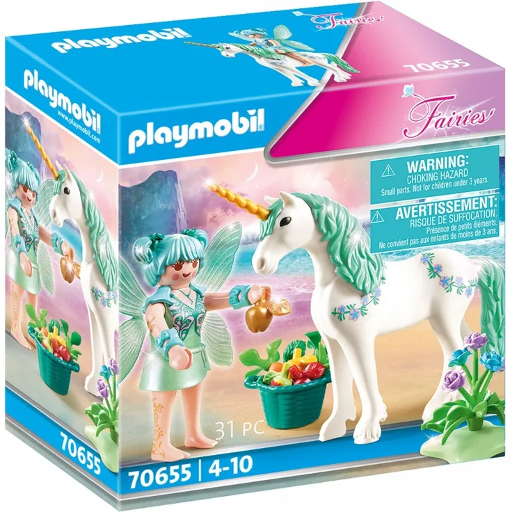 Playmobil Fairies 70655 'Einhorn mit Fütter-Fee', 31 Teile, ab 4 Jahren