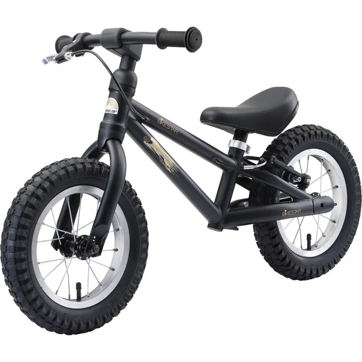 BIKESTAR '12 Zoll Mountain Kinderlaufrad', ab 3 Jahren, für Kinder ab 93 cm Körpergröße, bis 30 kg belastbar, inkl. Bremse, schwarz – Bild 4