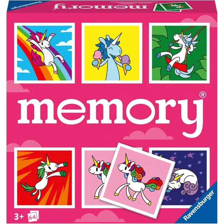 Ravensburger memory® Einhörner - 20924 - der Spieleklassiker für Einhorn-Fans, Merkspiel für 2-8 Spieler ab 3 Jahren – Bild 1