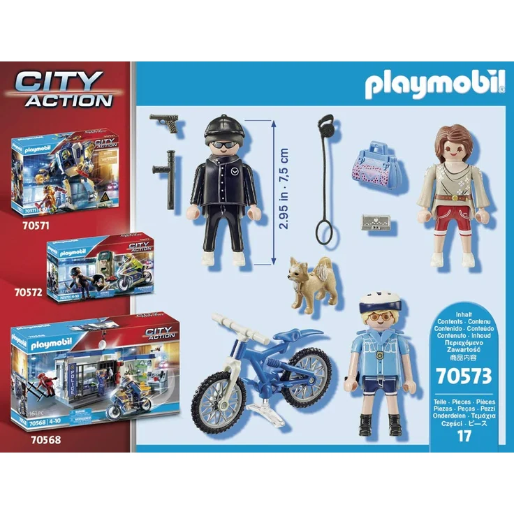 Playmobil City Action 70573 'Polizei-Fahrrad: Verfolgung des Taschendiebs', 17 Teile, ab 4 Jahren – Bild 4