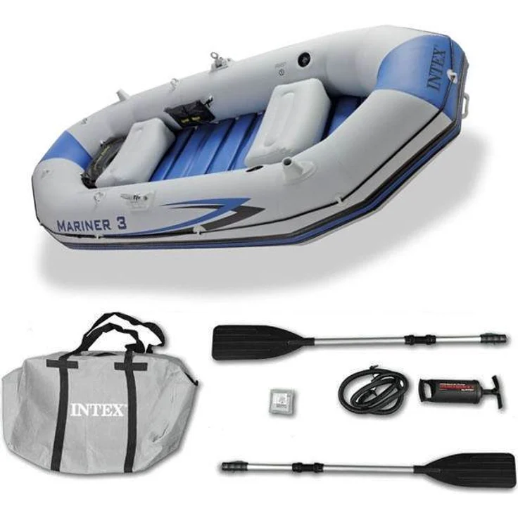 Intex 68373NP 'Mariner 3', Schlauchboot Set, inkl. 2 Paddel, geeignet für 3 Personen, max. belastbar bis 300 kg – Bild 3