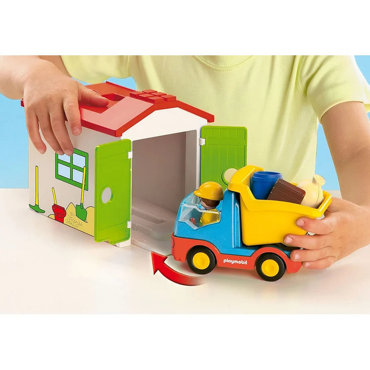 PLAYMOBIL 1.2.3 70184 'LKW mit Sortiergarage', 9 Teile, ab 1,5 Jahren - Preisvergleich – Bild 6