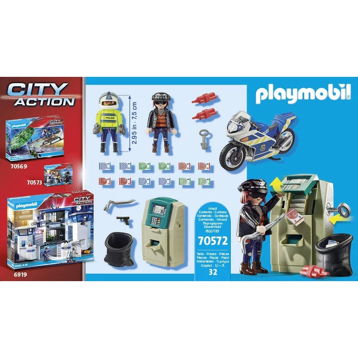 Playmobil City Action 70572 'Polizei-Motorrad: Verfolgung des Geldräubers', 32 Teile, ab 4 Jahren – Bild 4