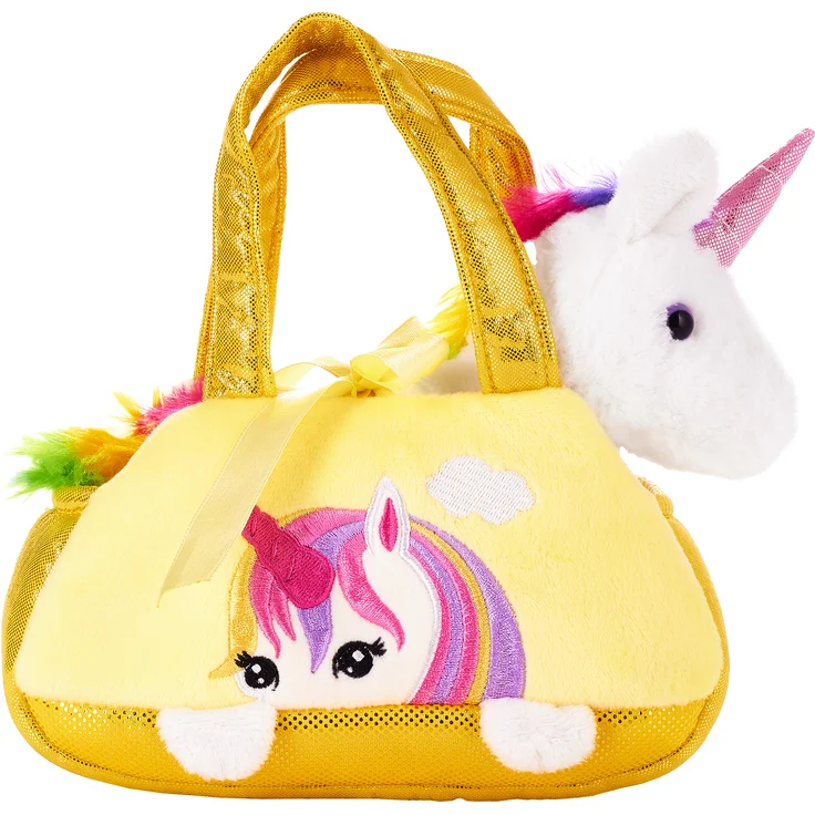 Regenbogen Plüsch Einhorn in Handtasche - 20 cm - Kuscheltier in Tasche – Bild 1