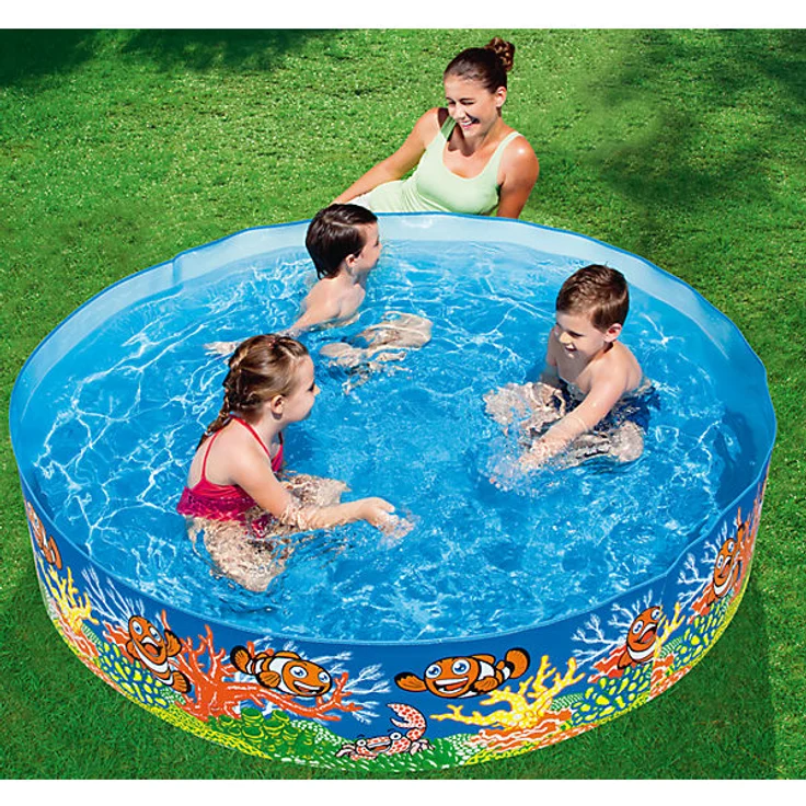 Bestway 'Fill 'N Fun "Clownfish"' Fixbecken, Ø 183 x 38 cm, ab 2 Jahren, ca. 749 Liter Wasserkapazität, kein Aufblasen nötig – Bild 2