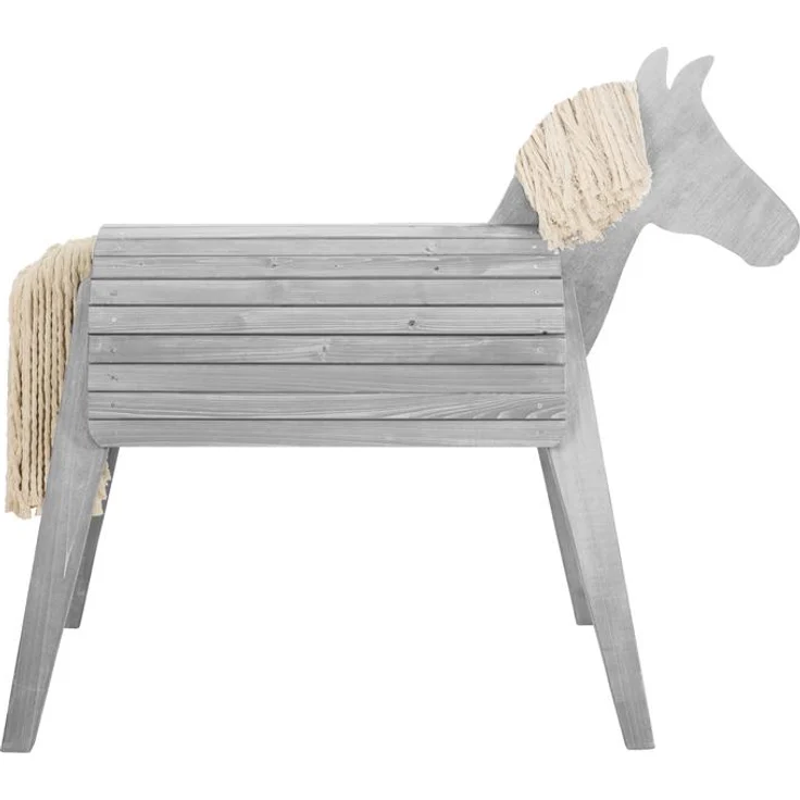 Roba 'Outdoor- & Gartenpferd', grau, Spielpferd aus Massivholz, mit Mähne und Schweif, auch als Voltigierpferd geeignet, ab 3 Jahren – Bild 1