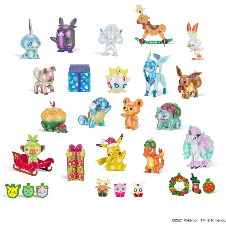 Pokemon Deluxe Adventskalender Holiday 2021 Calendar Feiertagskalender 24 Türen / 46 Teile – Bild 3